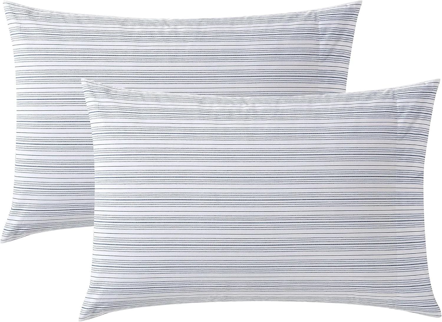 Nautica - Standard Pillowcase Set, Cotton Percale Bedding, Casual Home Decor (Beaux Stripe Blue, 2 Piece)
