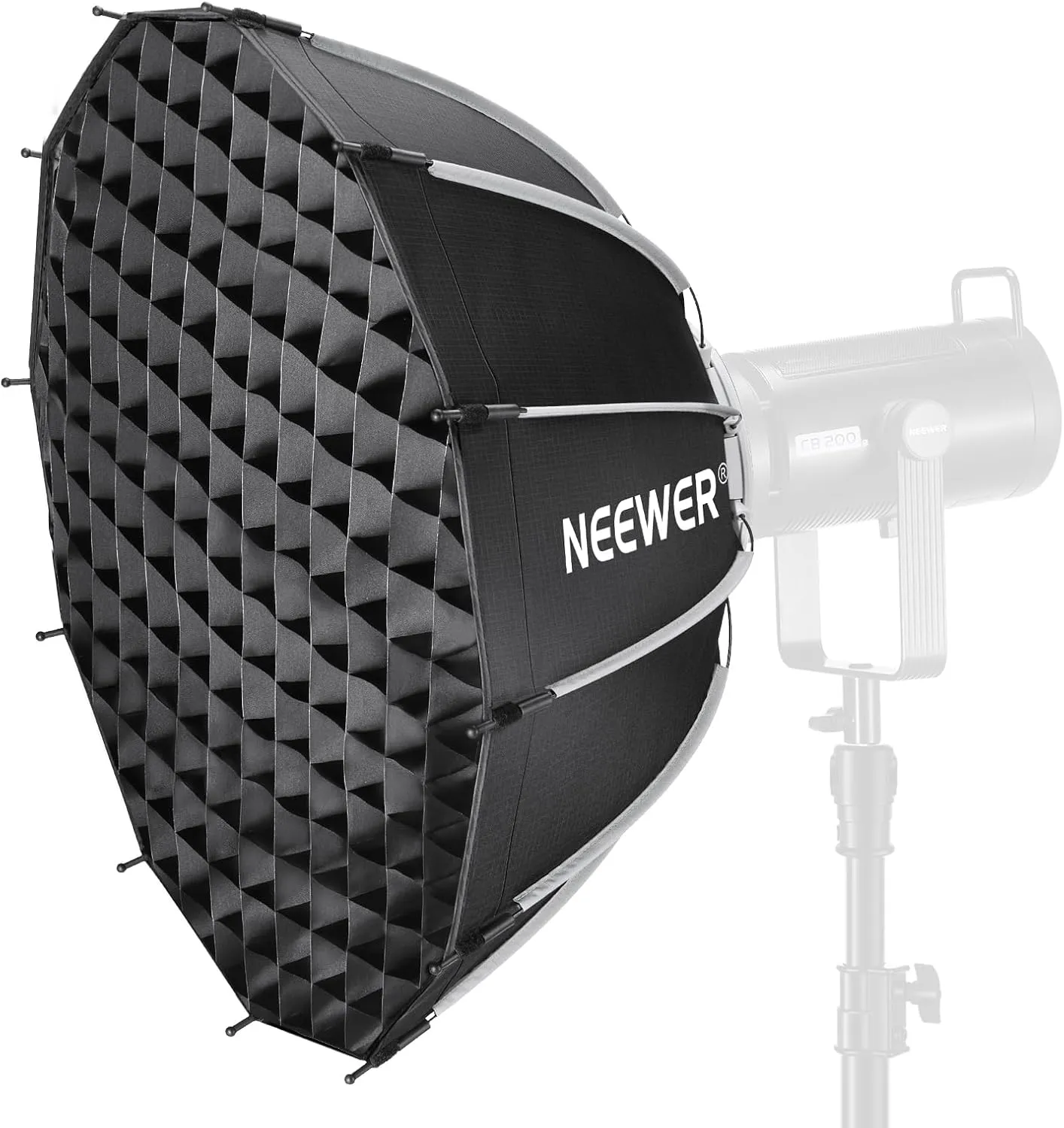 NEEWER 85 cm Bowens Mount Parabolic Softbox Dodecagon, Quick Release Soft Box with Diffusers/Grid/Bag for Video Light Strobe CB60 CB200B MS60C MS150B S101 Vision 4 Q4 Compatible with Godox, NS7P