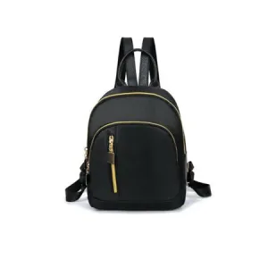 New Fashion Women Girls Black Nylon Mini Backpack