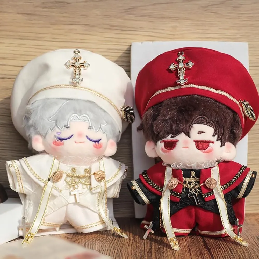 niannyyhouse 10cm 15cm 20cm 40cm Doll Clothes European Style Hat Shirt Pants Shawl Leather Shoes Stuffed Plush Toy Accessories (10cm-White)