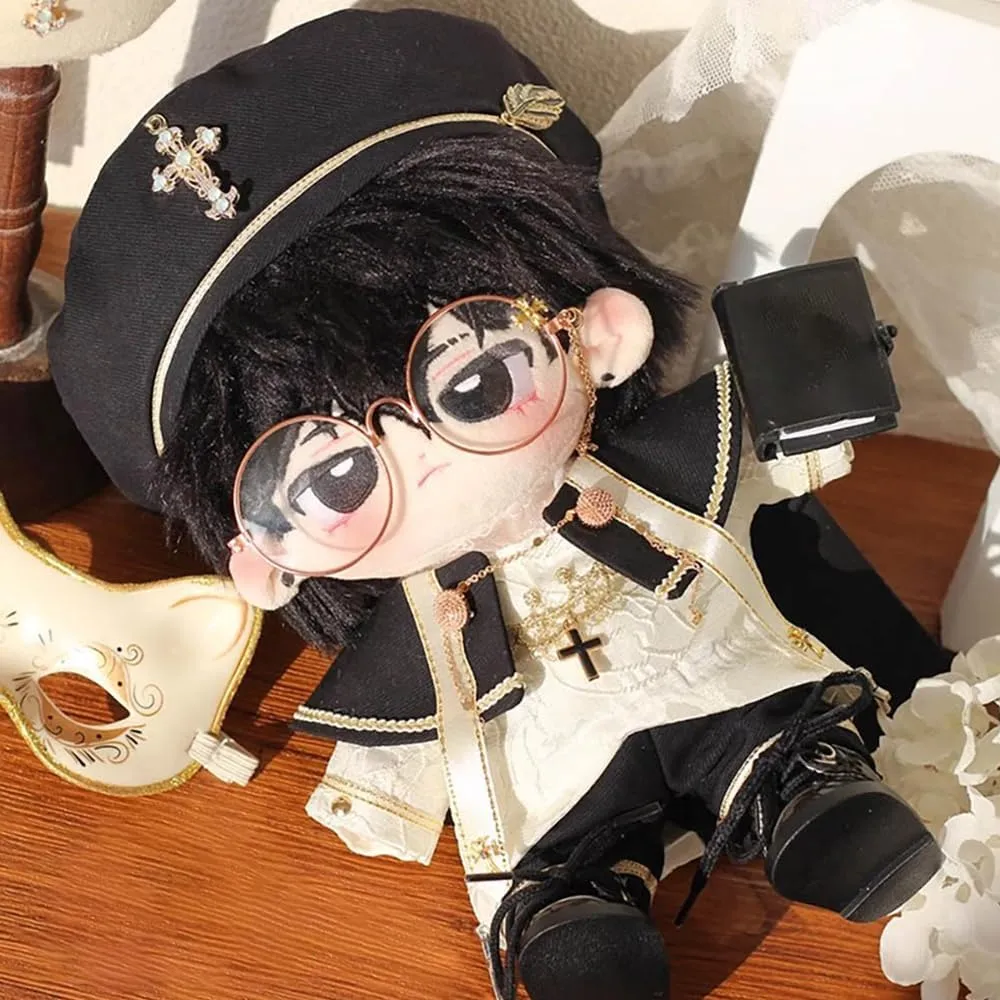 niannyyhouse 10cm 15cm 20cm 40cm Doll Clothes European Style Hat Shirt Pants Shawl Leather Shoes Stuffed Plush Toy Accessories (10cm-White)