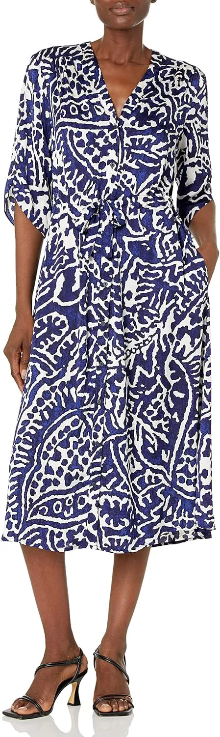 NIC ZOE Women's Indigo Stamp Dress