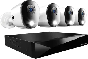 Night Owl 2-Way Audio 12 Channel DVR Video Home Security Camera System with (4) Wired 2K HD Indoor/Outdoor Deterrence Cameras and 2TB Hard Drive (Add up to 4 More Wired and 4 Wi-Fi Cameras) (4 Camera)