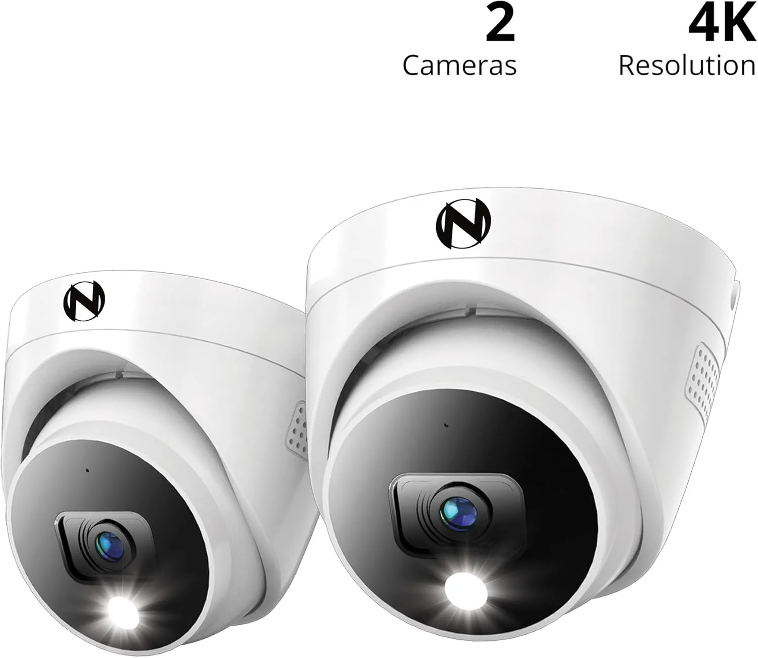 Night Owl Add On Wired 4K HD Indoor/Outdoor Deterrence Dome Cameras with 2-Way Audio (2 Pack)