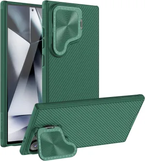 Nillkin for Samsung Galaxy S24 Ultra Case with Kichstand Camera Cover, Drop-Proof Phone Case, [2-in-1 Lens Cap&Kichstand], [Hidden Stand], Slim Case for Galaxy S24 Ultra 6.8" 2024, Green