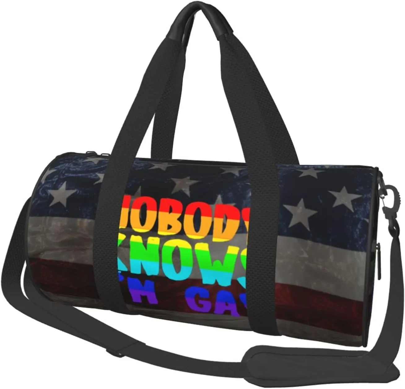Nobody Knows I’m Gay Duffel Bag Gym Bag Travel Sports Tote Large Foldable Beach Swim Yoga9