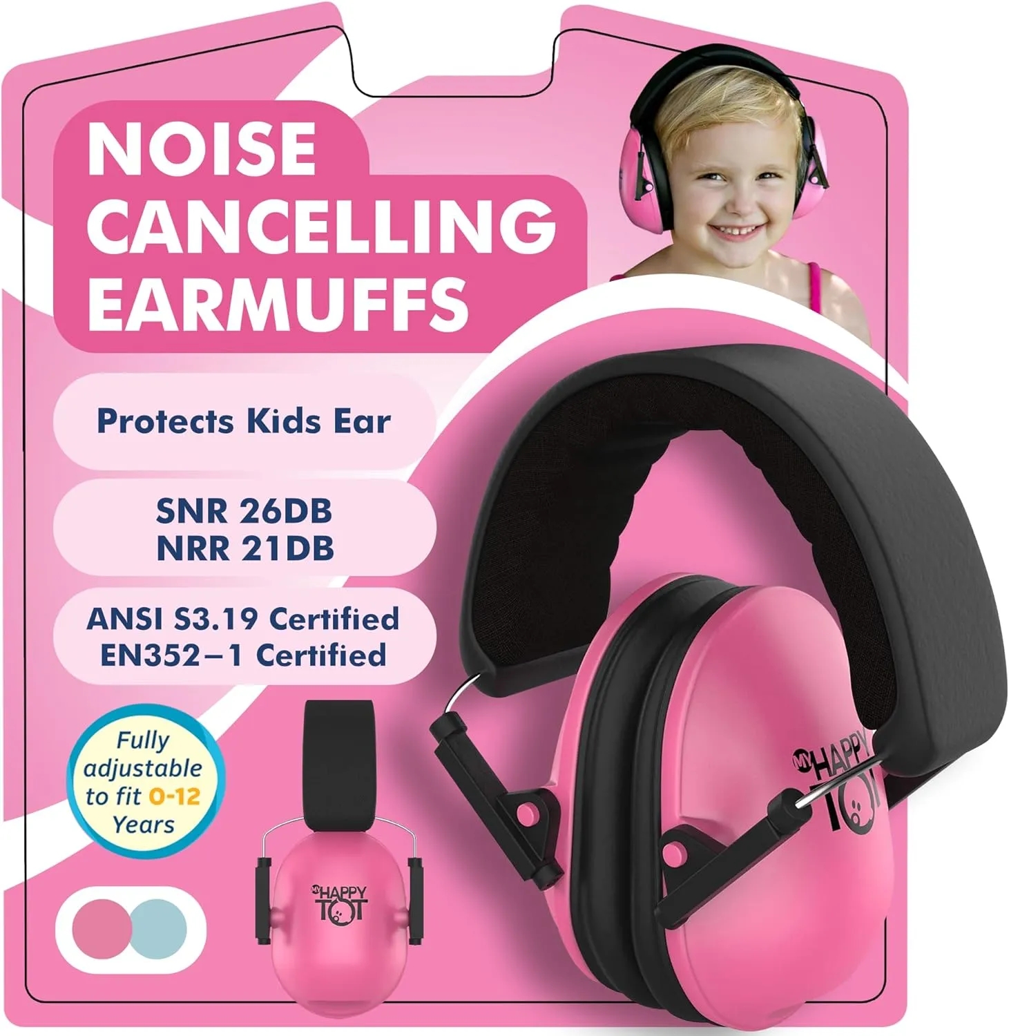 Noise Cancelling Headphones for Kids, Adjustable Baby Ear Protection Earmuffs with Ergonomic Design