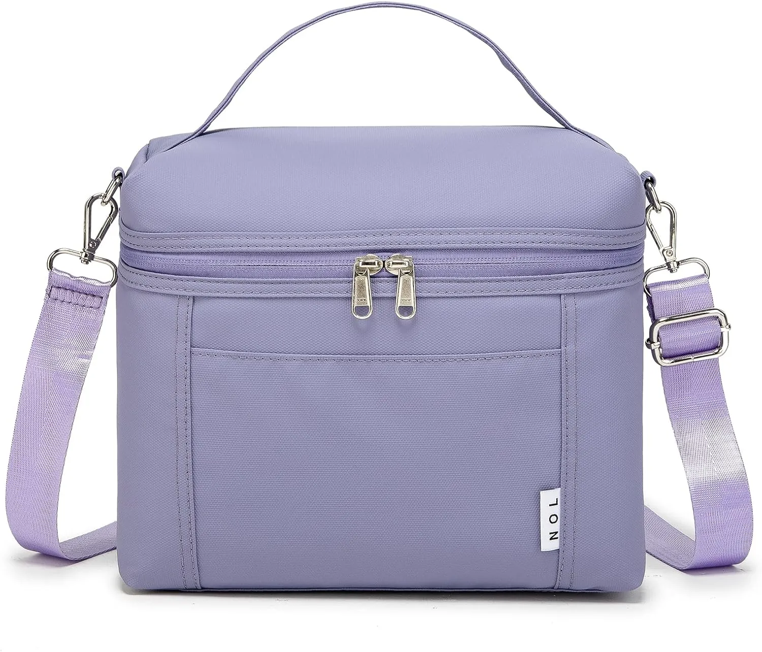 NOL Natural Organic Lifestyle Insulated Lunch Bags for Women Cooler Bag Lightweight Nylon Waterproof Lunch Box For Work (Small, Light purple)