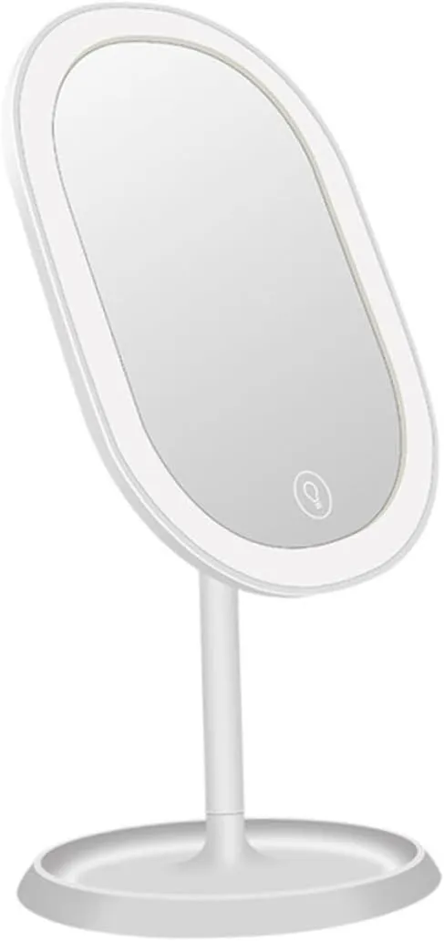 NOLITOY Portable Touch Screen Makeup Mirror Led Lights 180° Rotatable Storage Perfect for Home Travel