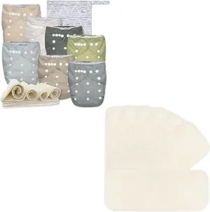Nora's Nursery Cloth Diapers   7 Pack Inserts with Snap
