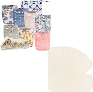 Nora's Nursery Cloth Diapers   7 Pack Inserts with Snap