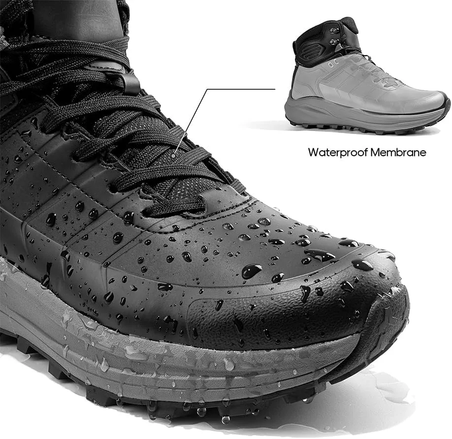 NORTIV 8 Men's Waterproof Hiking Boots Lightweight Non-Slip Outdoor Ankle Trekking Boots Expedition