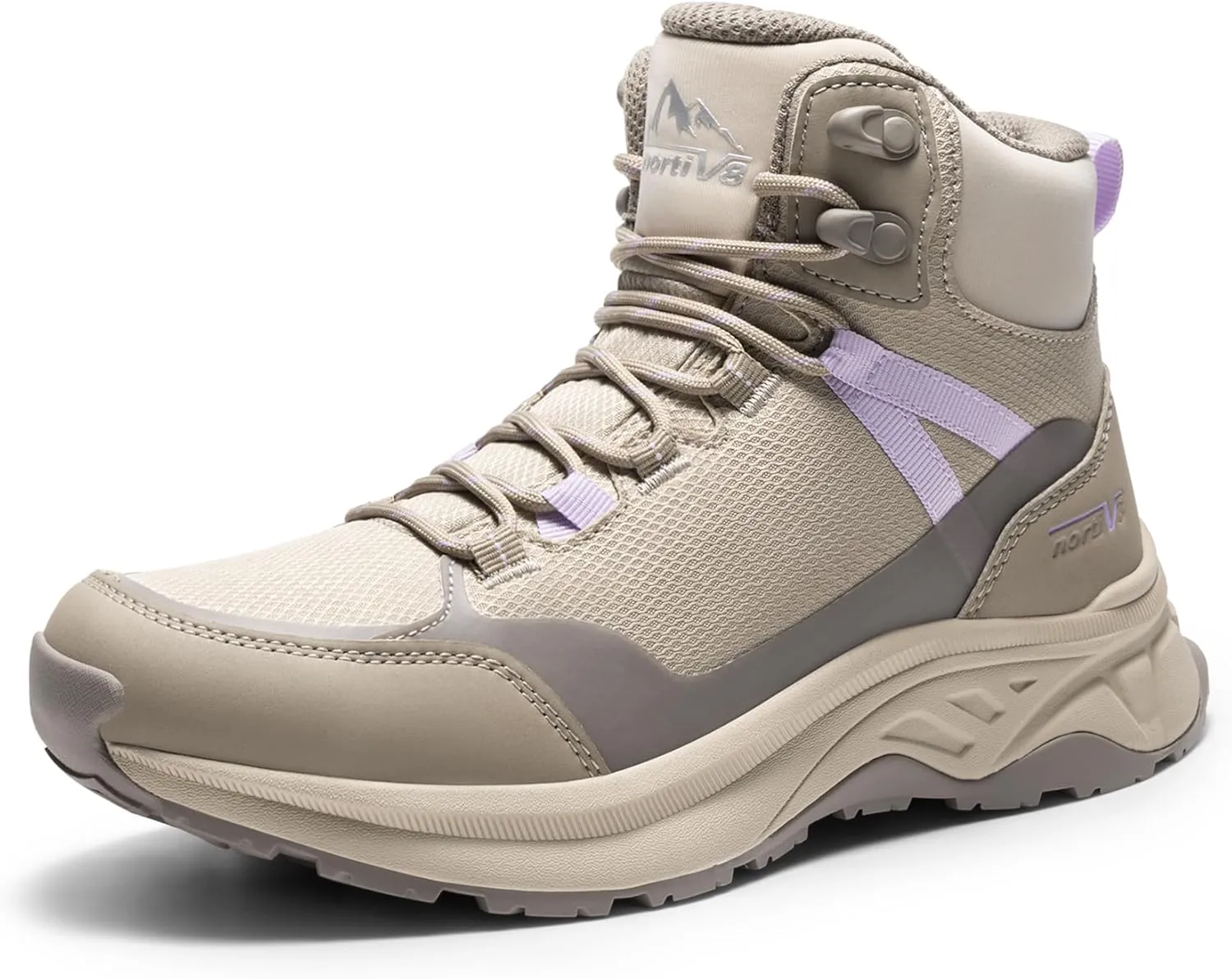 NORTIV 8 Women's Hiking Boots Waterproof Lightweight Outdoor Trekking Comfortable Non-Slip Backpacking Camping Ankle Boot Hollow
