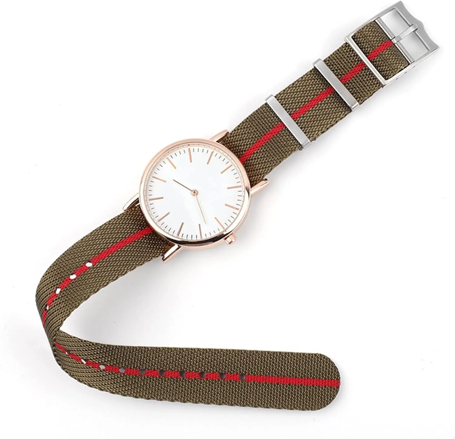 Nylon Watchbands For Omega 007 Nylon Strap 20 22mm Nato Band (Color : Army green X red, Size : 20mm)