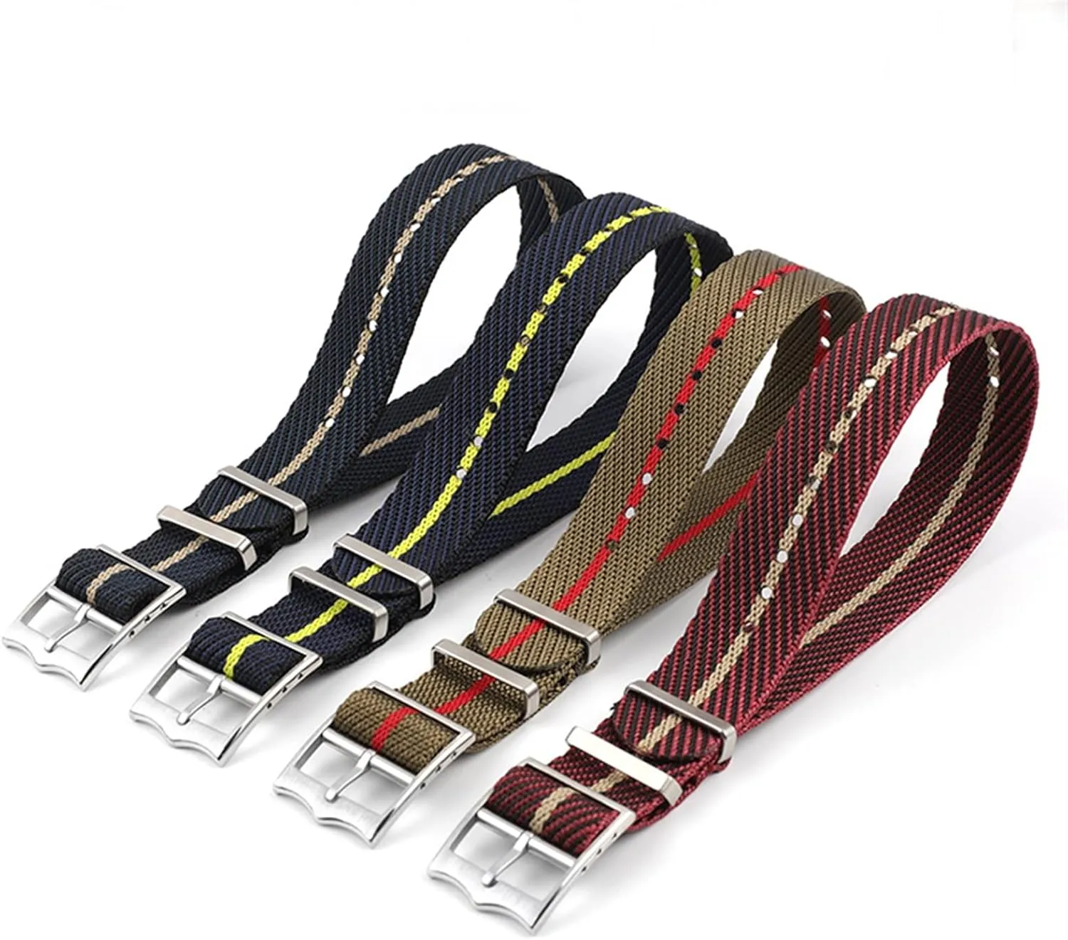 Nylon Watchbands For Omega 007 Nylon Strap 20 22mm Nato Band (Color : Army green X red, Size : 20mm)