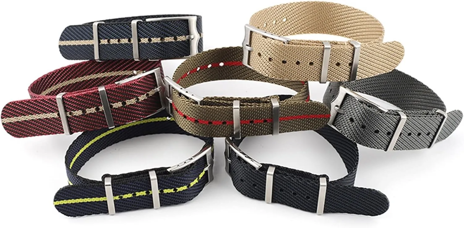 Nylon Watchbands For Omega 007 Nylon Strap 20 22mm Nato Band (Color : Army green X red, Size : 20mm)