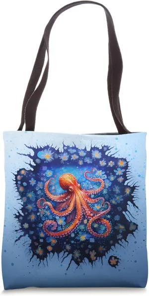 Octopus Sea Creature Kraken Design Tote Bag