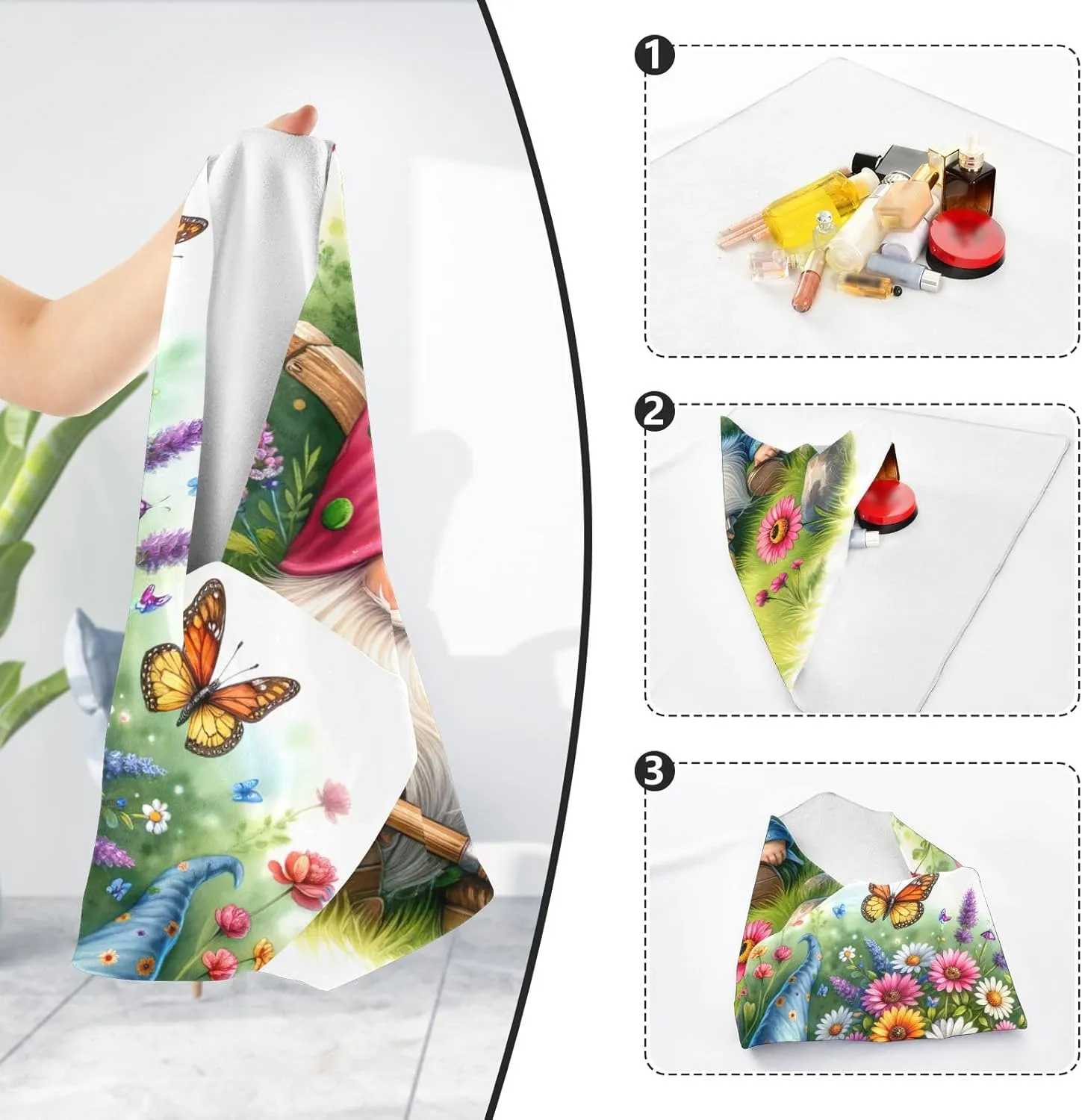ODAWA Garden Gnome White Self Adhesive Cloth 21.7X21.7 Inch Self-adhesive Cloth Protective Camera Wrapper Lightweight Foldable Wrapper for Camera Accessories
