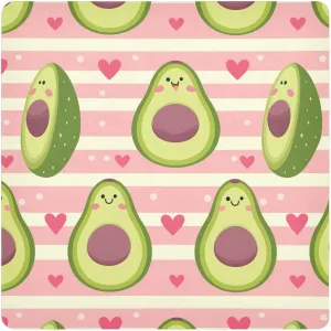 ODAWA Selfstick Cloth Pounch 21.7 In, Cute Funny Avocado Pastel Stripes Changeable Capacity Cosmetic Bag, Self Adhesive Wraps for Electronics