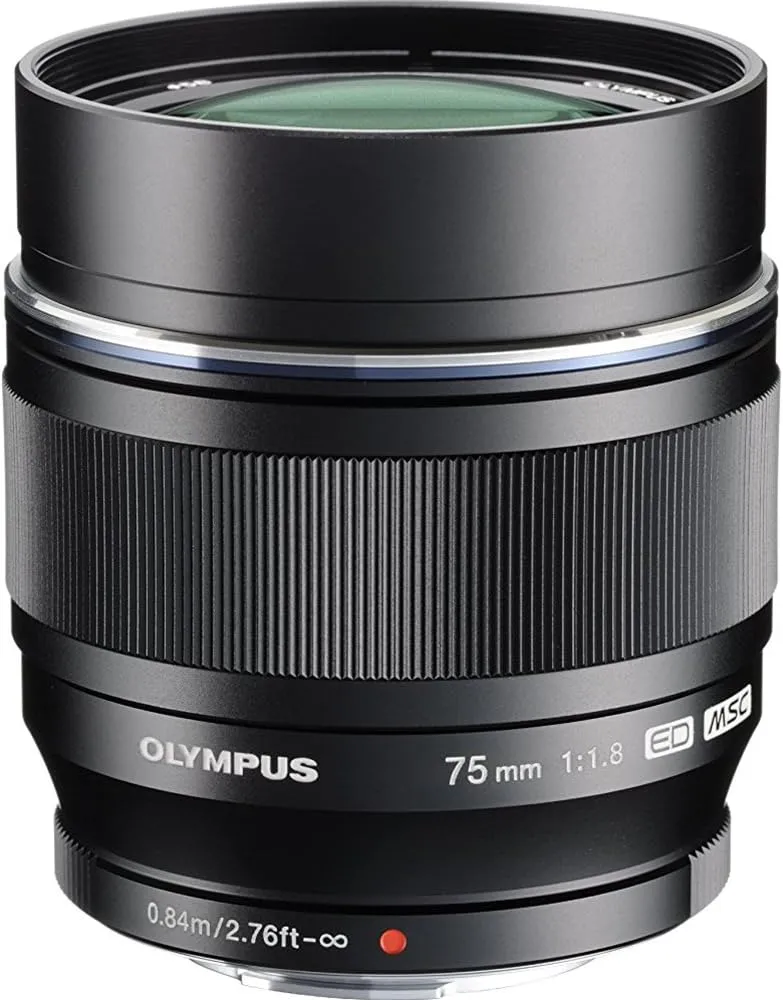 OLYMPUS M.Zuiko Digital 75mm F1.8 Black For Micro Four Thirds System Camera, Compact Design, Beautiful Bokeh,Bright