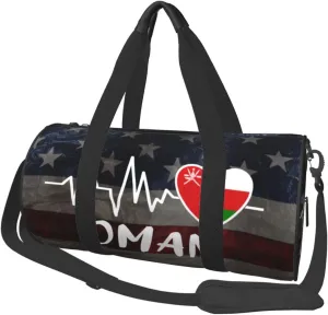 Oman Heartbeat Duffel Bag Gym Bag Travel Sports Tote Large Foldable Beach Swim Yoga5