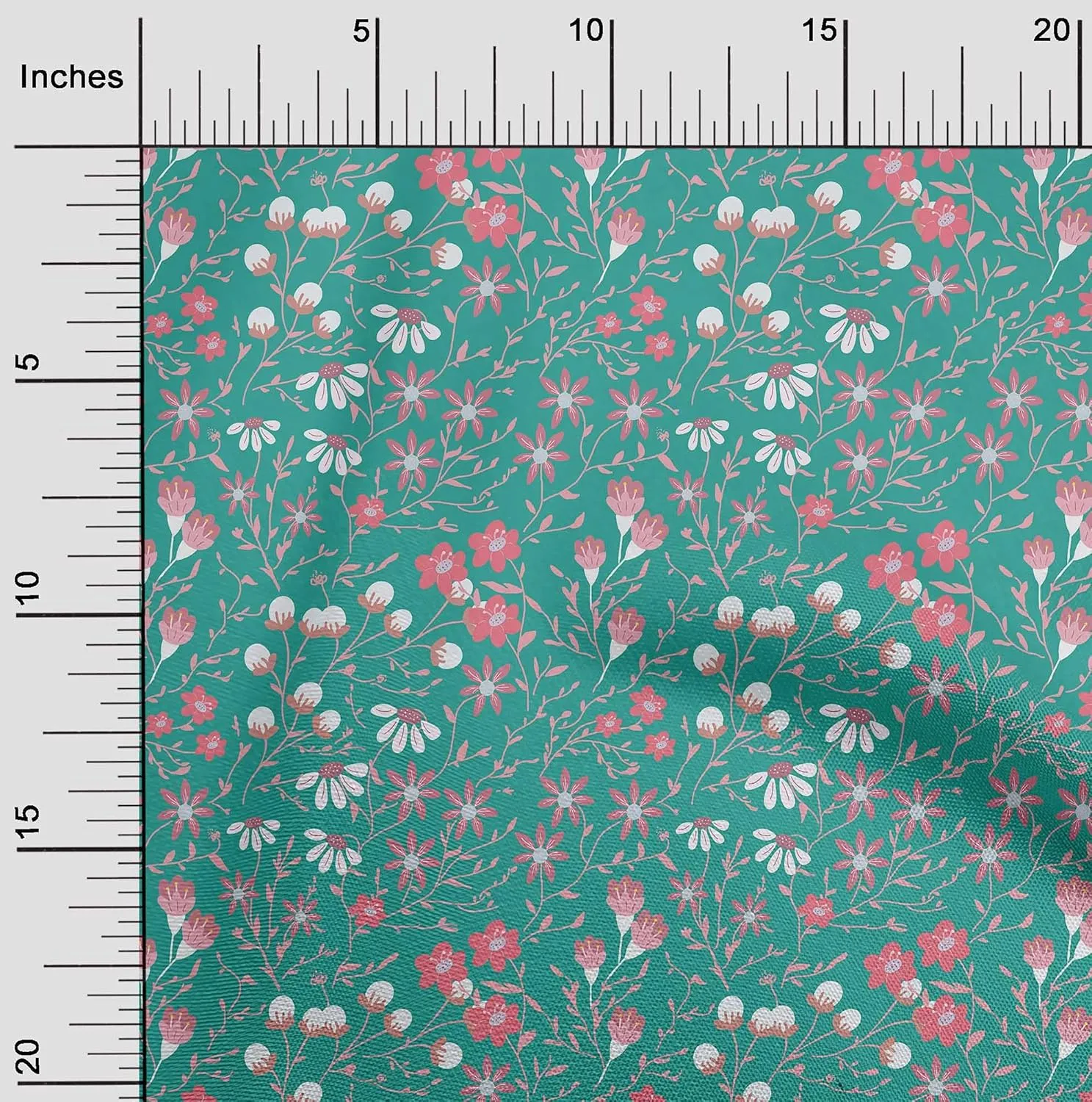 oneOone Cotton Jersey Sea Green Fabric Leaves & Flower Craft Projects Decor Fabric Printed by The Yard 58 Inch Wide-SC