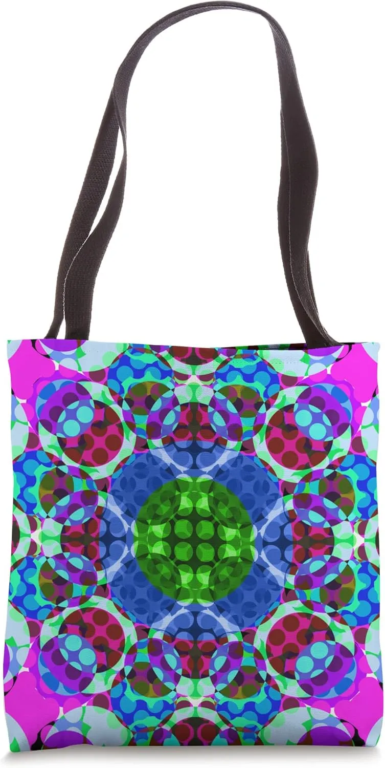 Optical Art Improvisation, Abstract Pattern Design Tote Bag