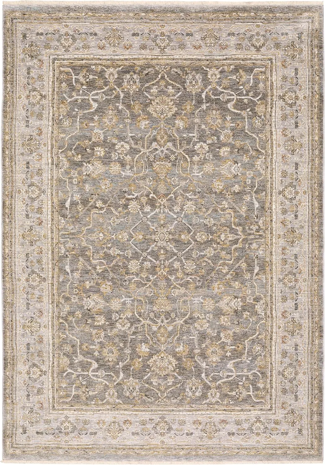 Oriental Weavers Maharaja Area Rug - 040M1-2' x 3' - in Beige/Grey - Vintage Inspired, Stain Resistant, Family and Pet Friendly, Entryway, Bathroom Accent Rug