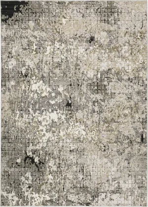 Oriental Weavers Nebulous Area Rug - 091D9-3'3" x 5' - in Grey/Ivory - Modern Style, Stain Resistant, Family and Pet Friendly, Entrway, Bedroom Rug