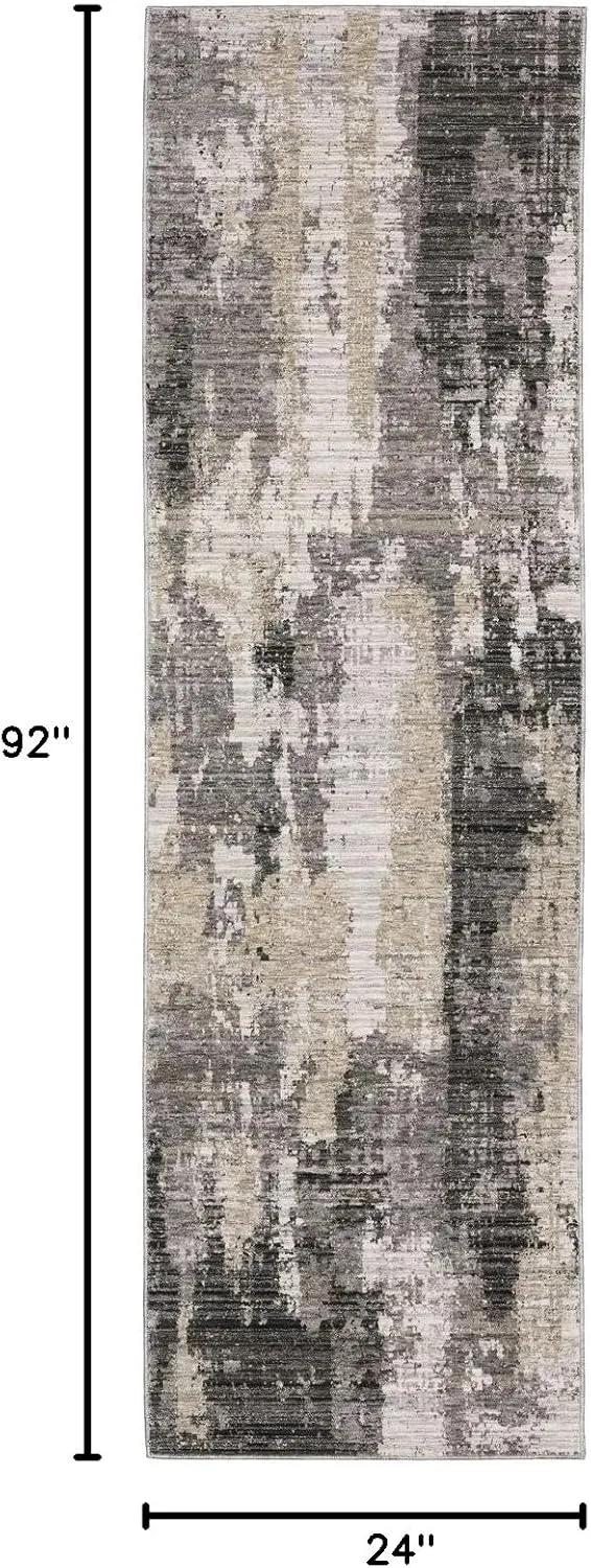 Oriental Weavers Nebulous Modern and Contemporary Rug 4151N in Grey Runner 2' 2" X 7 ' 8"