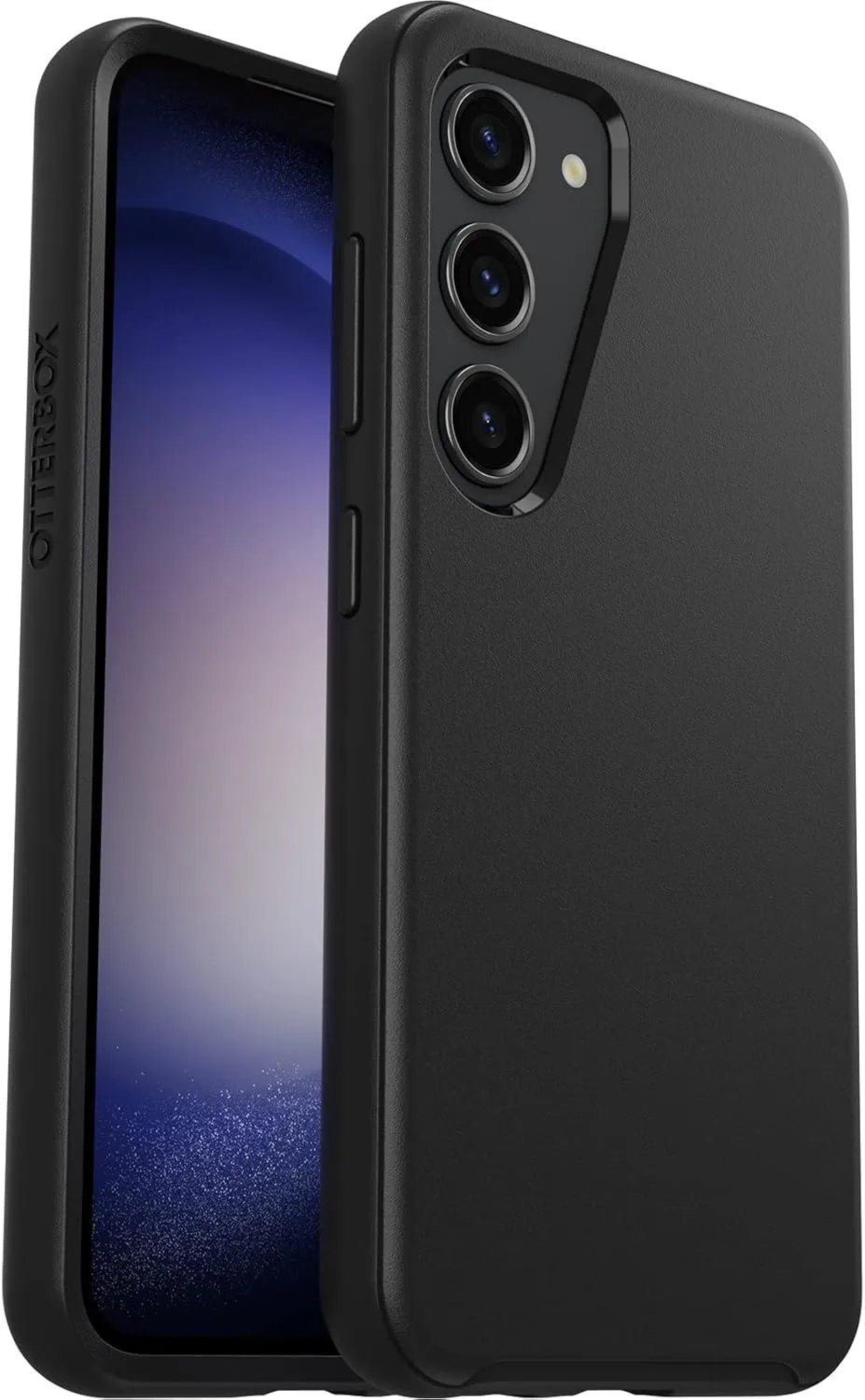 OtterBox Galaxy S23 Symmetry Series Case - Black, Ultra-Sleek, Wireless Charging Compatible, Raised Edges Protect Camera & Screen
