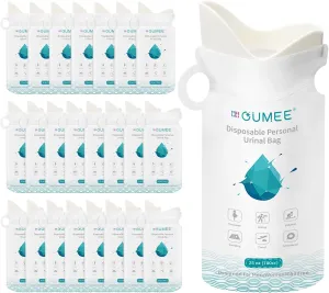OUMEE 8/12/20/23/28 Pcs Emergency Disposable Urinal Bags, 700 ML Camping Pee Bags Unisex Urine Bag Vomit Bag for Travel Traffic Jam Portable Toilet Bag for Men Women
