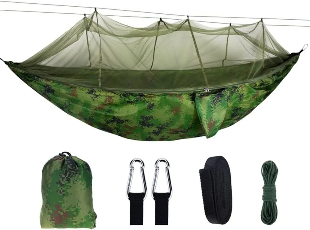 Outdoor Camping Garden Hammock with Mosquito Net Portable 2 Person Canopy Hanging Sleep Swing