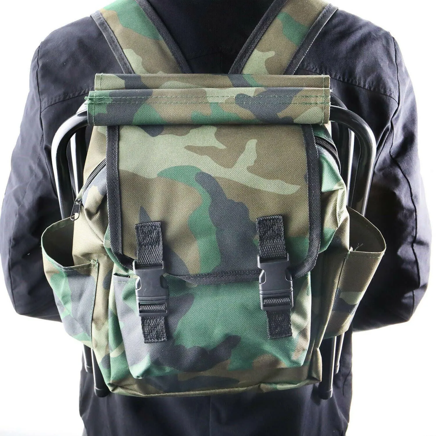 Outdoor Folding Chair Multi Functional Portable Camping Fishing Bag Stool Seat