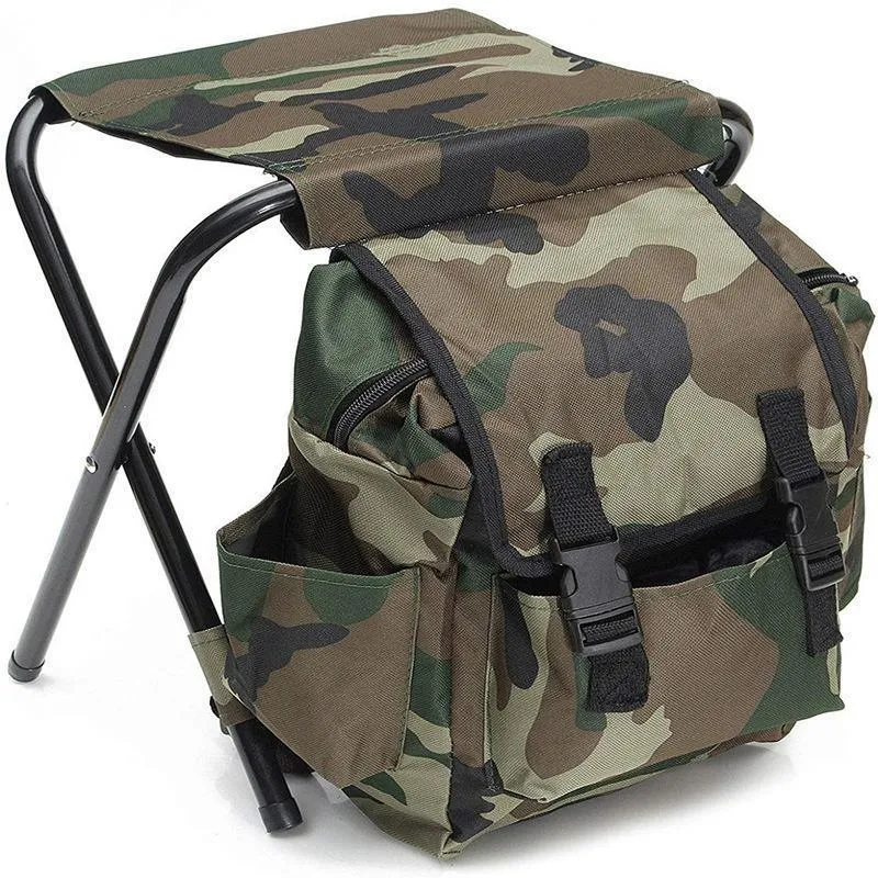 Outdoor Folding Chair Multi Functional Portable Camping Fishing Bag Stool Seat