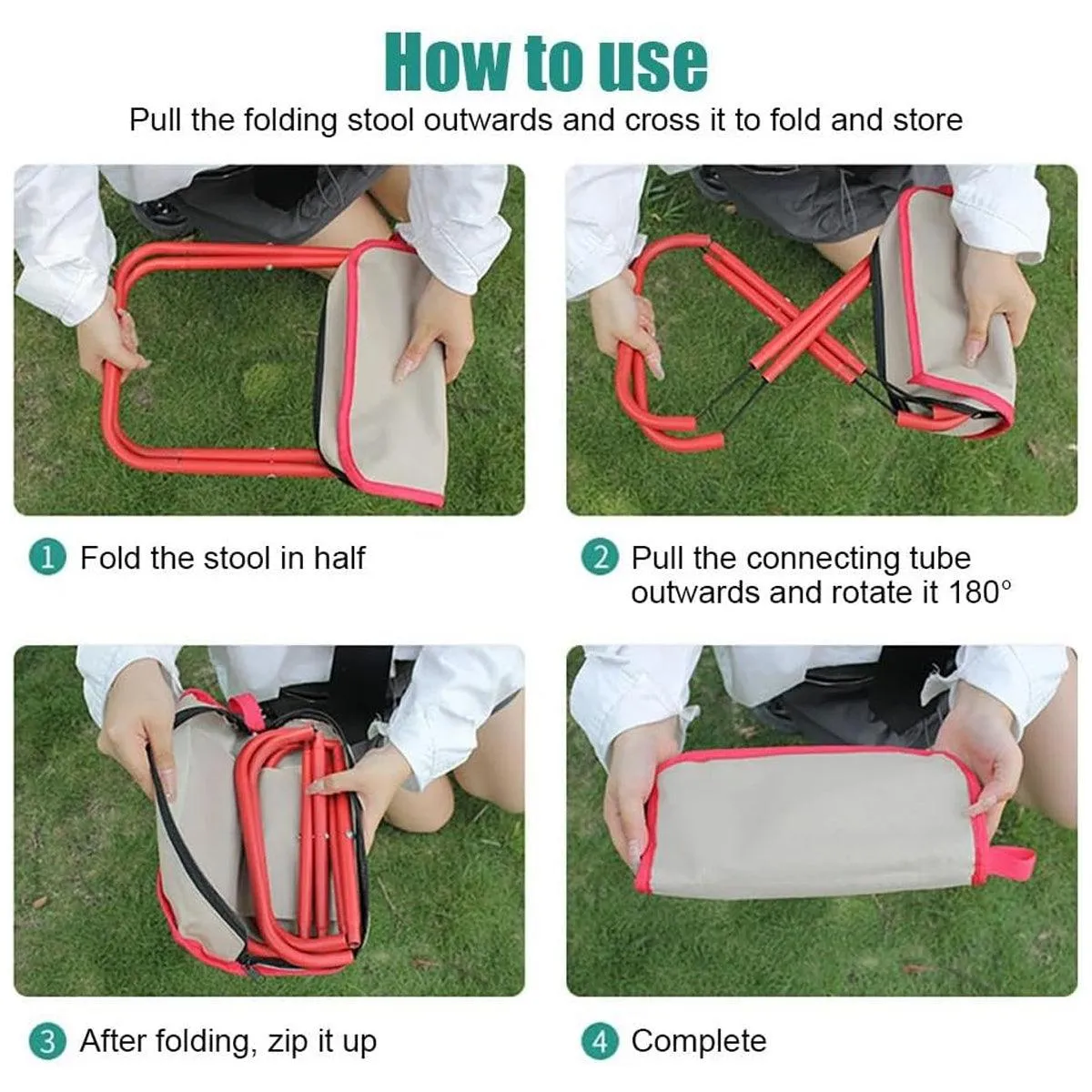 Outdoor Folding Chair Multifunctional Stool Portable Bench Camping Seat Travel