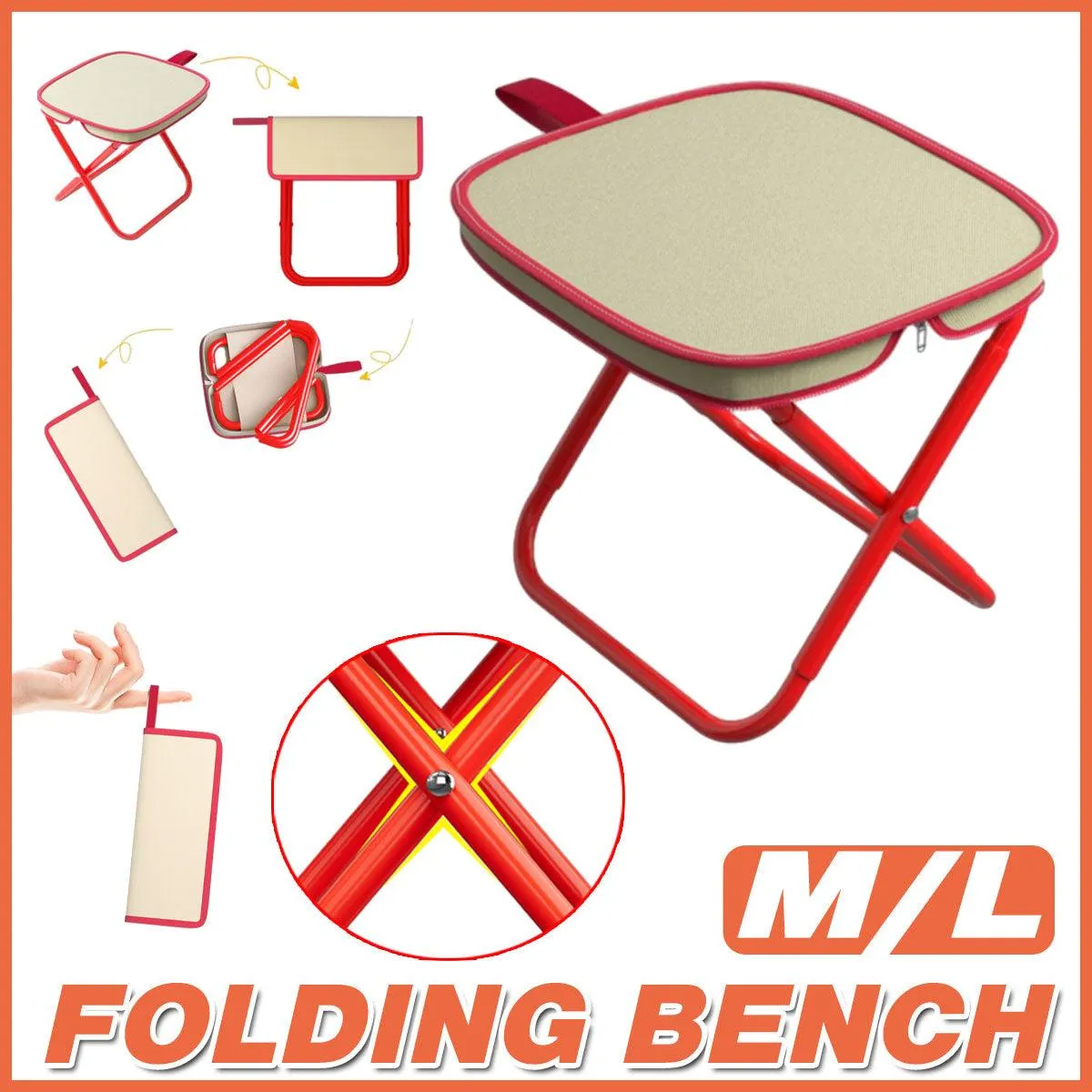 Outdoor Folding Chair Multifunctional Stool Portable Bench Camping Seat Travel