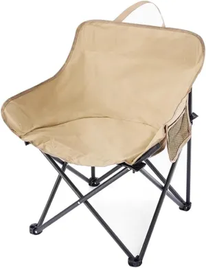 Outdoor Portable Folding Camping Chair Heavy Duty Lawn Chairs with with Carry Bag, for Fishing, Hiking, Picnic, Backpacking, Beach, for Adults Support 220 LBS(Khaki)