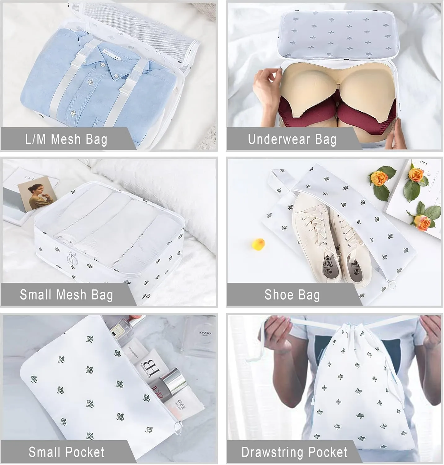 Packing Cubes, 8 Pcs Travel Packing Organizers for Suitcases, Large Capacity Travel Luggage Organizers Set includes 8 Storage Bags, Travel Essentials for Women or Men (Cactus)
