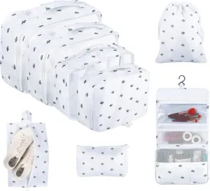 Packing Cubes, 8 Pcs Travel Packing Organizers for Suitcases, Large Capacity Travel Luggage Organizers Set includes 8 Storage Bags, Travel Essentials for Women or Men (Cactus)