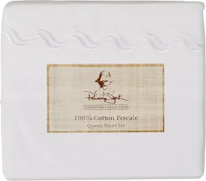 Panama Jack Wave Embroidered Sheet Set Full White