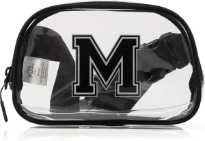 Pander Clear Small Belt Bag with Nylon Fabric Trim - Perfect for Game Day, Ballgame, Stadium Events Essentials - Black/M