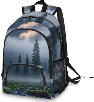Pardick Travel Backpack for Women Men,Backpack With Chest Buckle for Stadium Event,Large Capacity Sport Bag,Misty Mountain