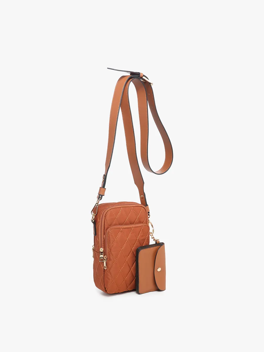 Parker Quilted 3 Compartment Crossbody w/ Pouch: Navy