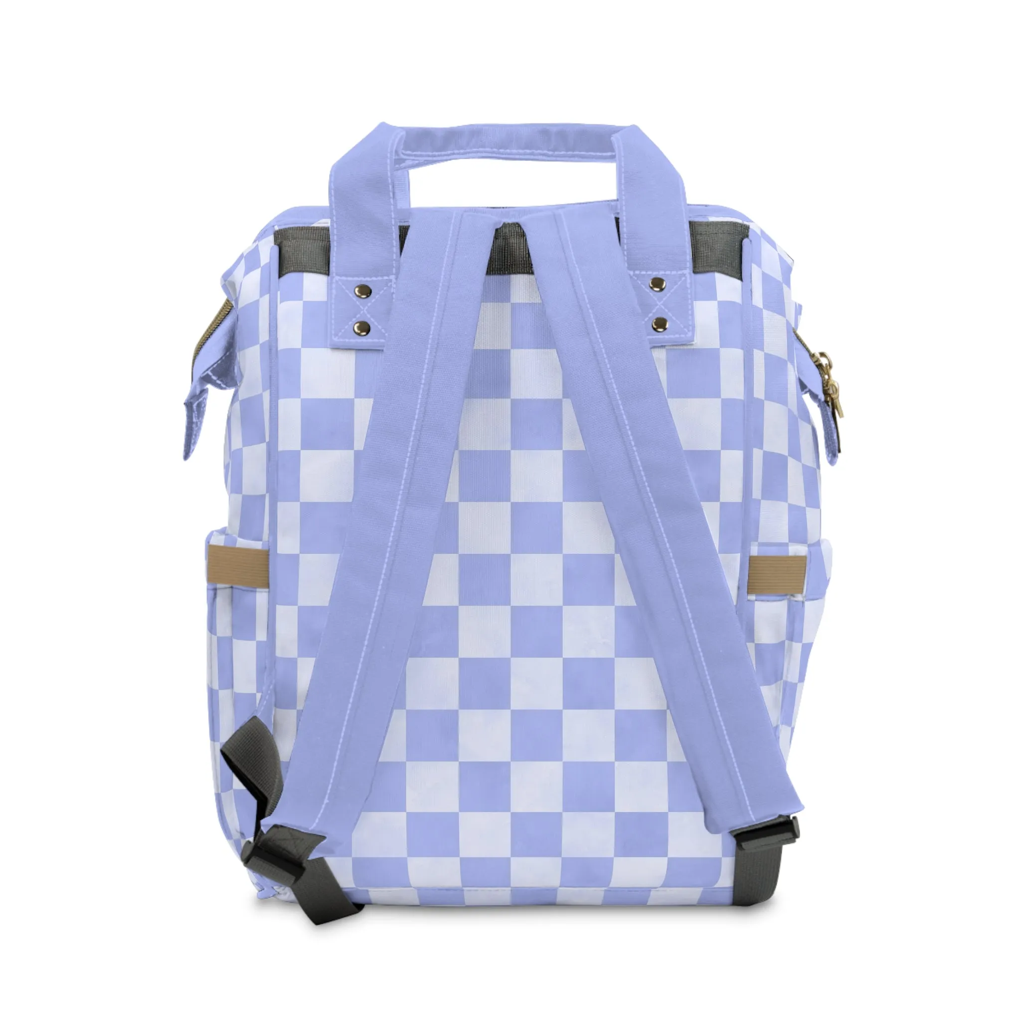 Pastel Checkers Diaper Backpack - Chic & Practical Baby Bag with Checkerboard Patterns, Perfect for Minimalist Parents