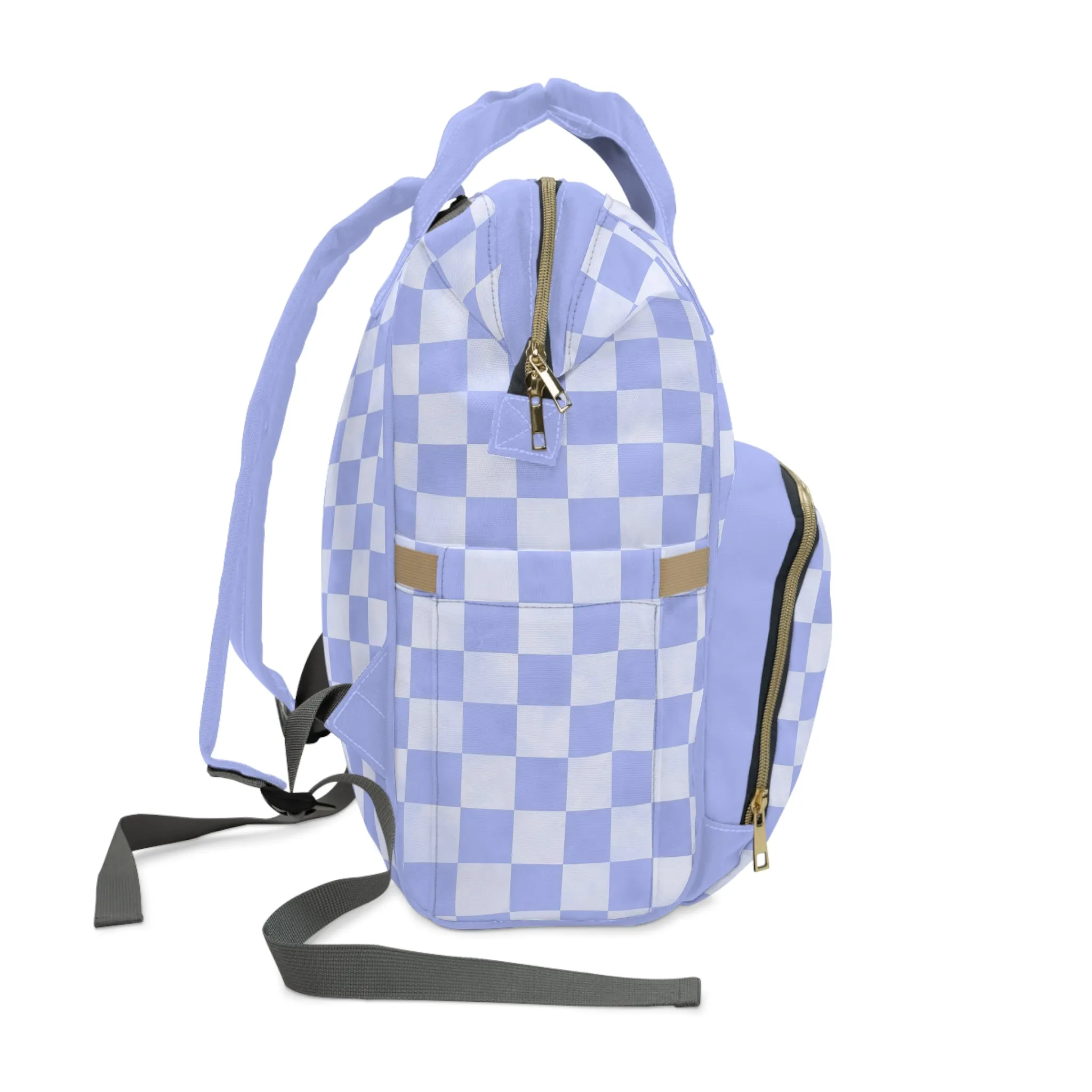 Pastel Checkers Diaper Backpack - Chic & Practical Baby Bag with Checkerboard Patterns, Perfect for Minimalist Parents
