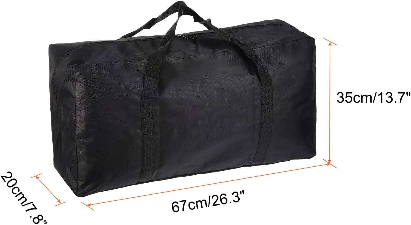 PATIKIL 26" Camp Chair Replacement Bag, Large Storage Duffle Bag Waterproof Moving Bag with Zipper Foldable Canvas Tote Bag for Travel Camping, Black (26"x13.7"x7.8")
