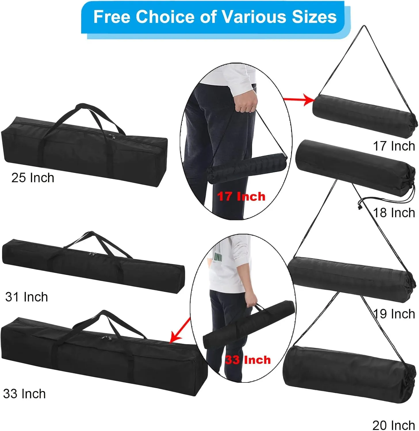 PATIKIL 33 Inch Camp Chair Replacement Bag, Nylon Foldable Carrying Bag Large Zippered Bag with Shoulder Strap for Camping Travel, Black