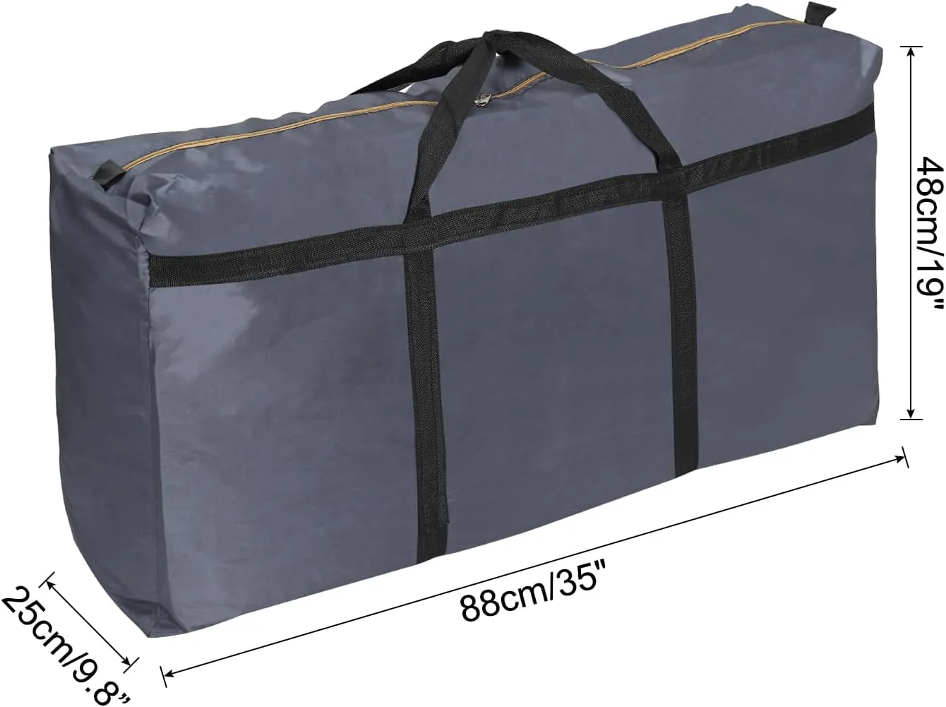 PATIKIL 35" Extra Large Moving Bag for Travel, 210D Oxford Waterproof Storage Bag with Double Zippers Duffle Bag for Storage Packing Home Traveling Camping, Gray (35"x9.8"x19")