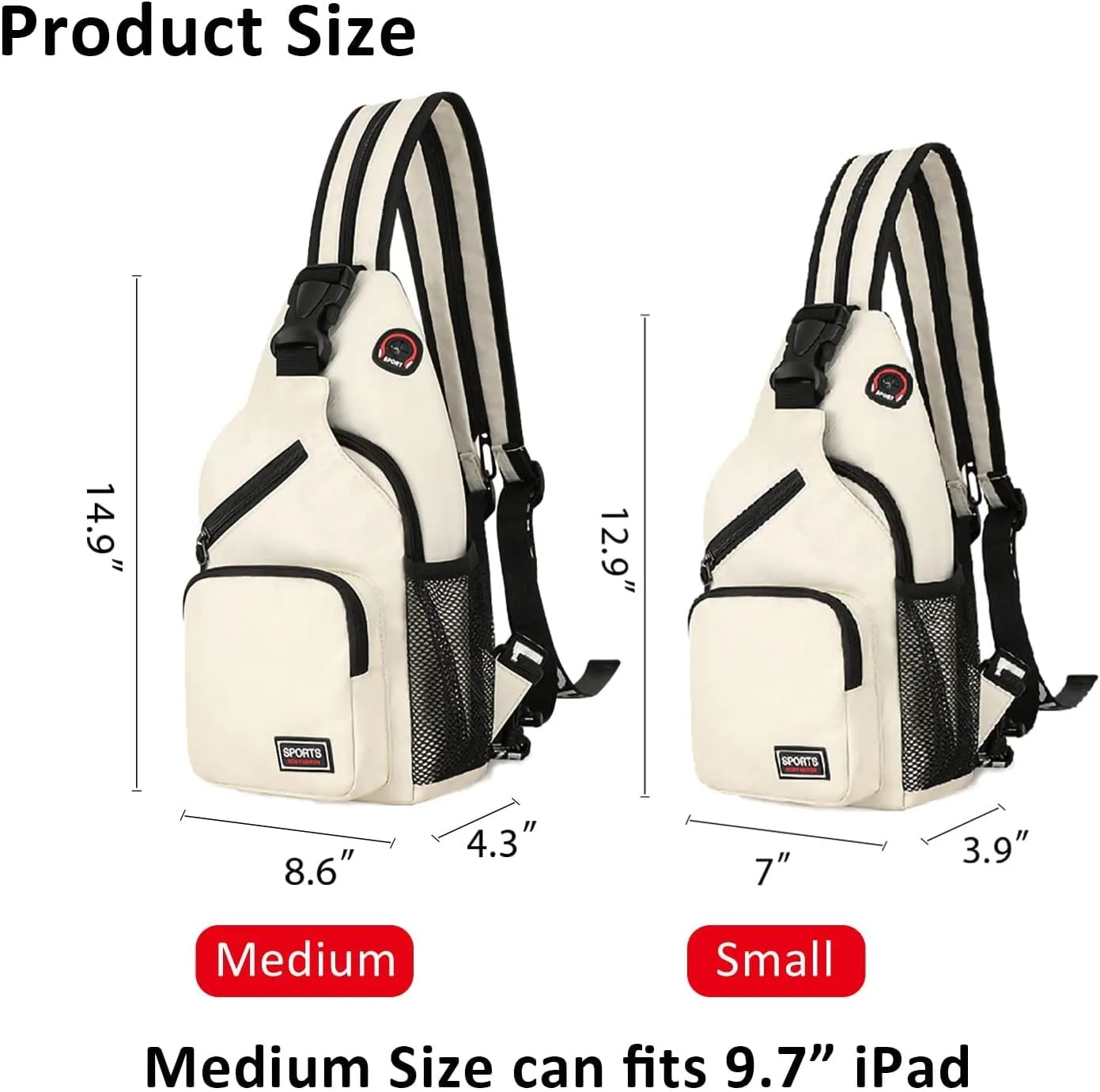 Peicees Convertible Sling Bag for Men Women Waterproof Sling Backpack Crossbody Shoulder Bag For Travel Hiking Cycling